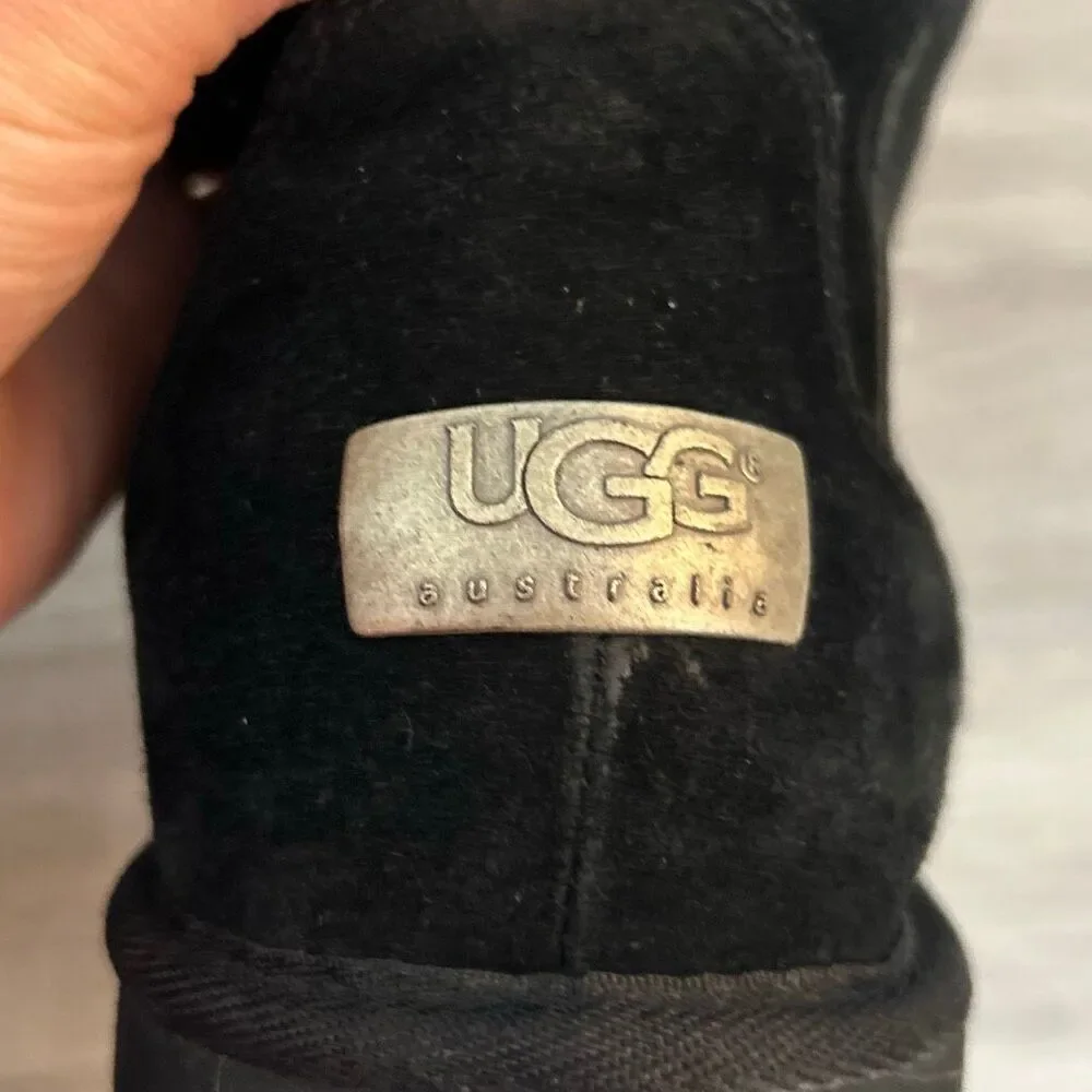 UGG Authentic Women's Size 9 Cargo III Black Suede Sheepskin Boots black warm wi